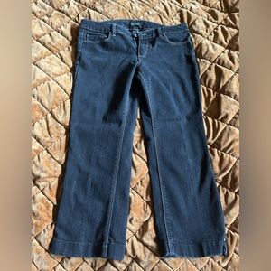 Black wide leg capri pants